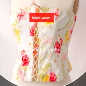 Early 2000s Rare Floral Ralph Lauren Corset Size 10